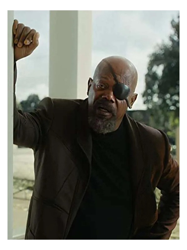 Samuel-L.-Jackson-The-Marvels-2023-Nick-Fury-Brown-Jacket