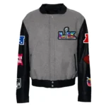 Super Bowl 2026 Jeff Hamilton Varsity Jacket Gray & Black