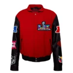 Super Bowl 2026 Jeff Hamilton Varsity Jacket Red & Black