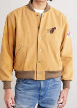cherry-la-Brown-Wrangler-Logo-appliqued-Embroidered-Suede-Jacket