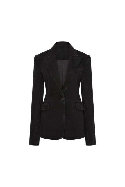 Ladies First Rosamund Pike Denim Aviator Blazer