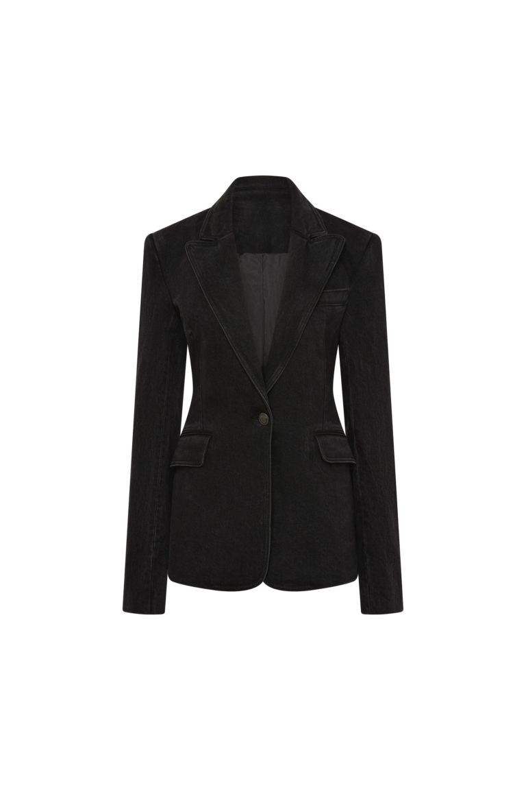 Ladies First Rosamund Pike Denim Aviator Blazer