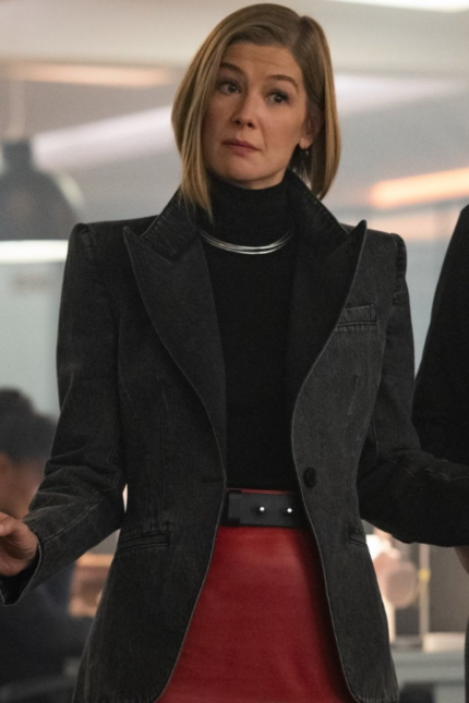 Ladies First Rosamund Pike Denim Blazer