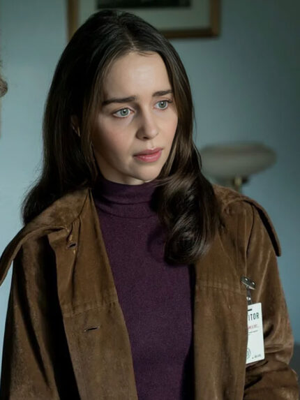 Ponies Emilia Clarke Suede Leather Coat