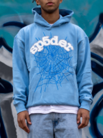 Sp5der Web Blue Hoodie