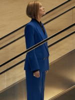 Rosamund Pike Movie Ladies First 2026 Alex Fox Blue Double Breasted Asymmetric Blazer