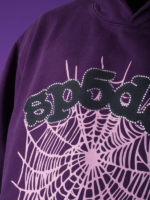 Sp5der Web Purple Hoodie Closeup