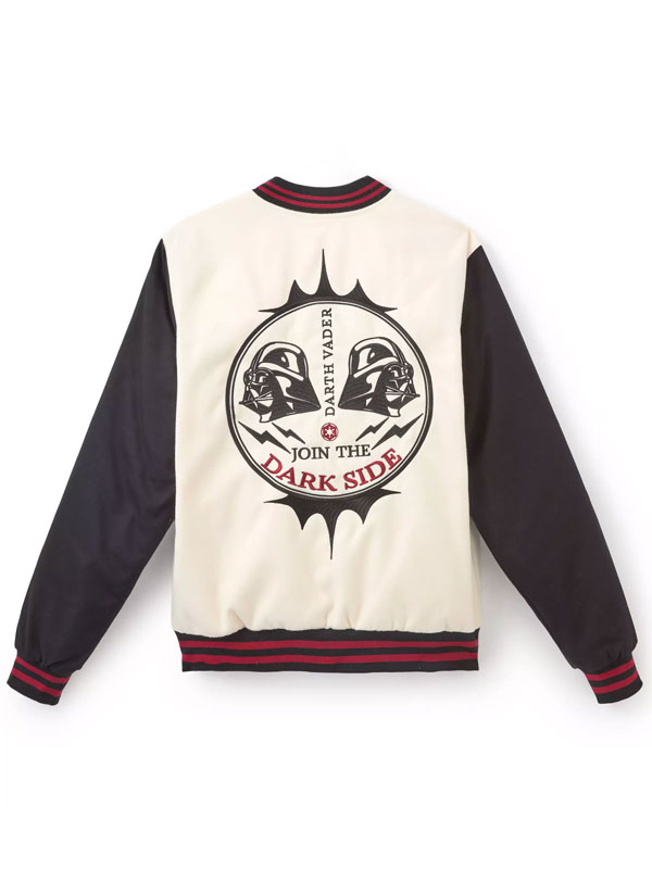 Star Wars Darth Vader Join the Dark Side White Varsity Bomber Jacket