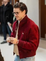 Star Wars The Mandalorian and Grogu 2026 Pedro Pascal Red Suede Leather Jacket