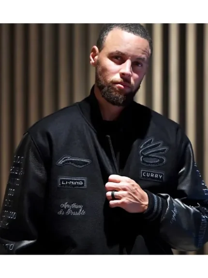 Steph-Curry-Li-Ning-Partnership-Black-Varsity-Jacket