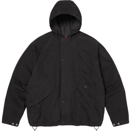 Supreme Hooded Raglan Black Jacket