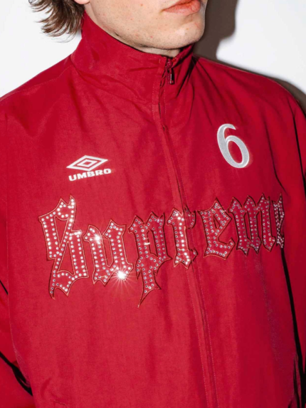 Supreme Umbro Rhinestone Red Track Jacket