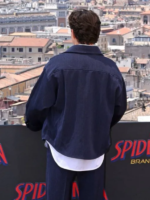 Tom Holland Rome Navy Shacket Jacket Back