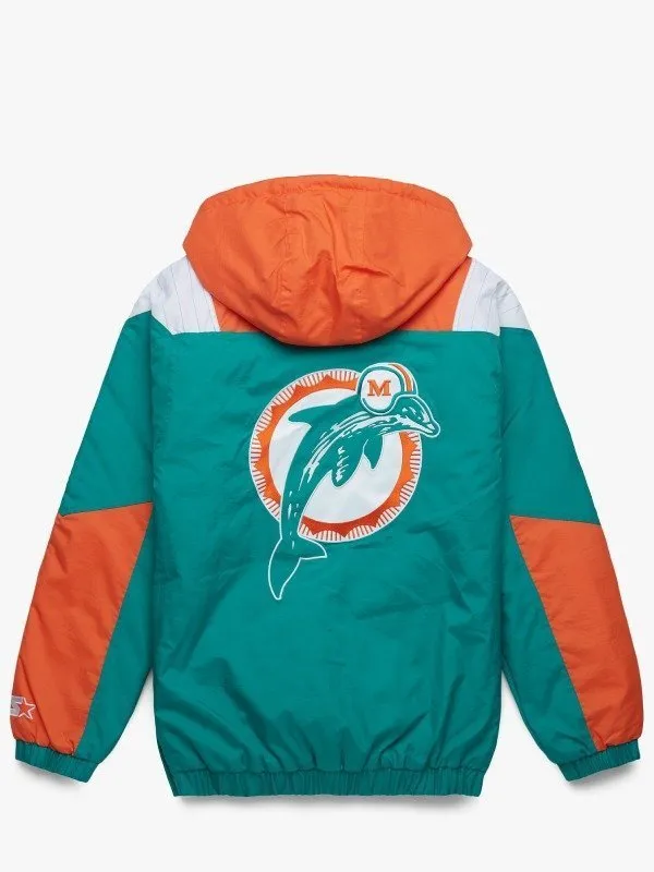 Vintage Starter Miami Dolphins Pullover Jacket Back