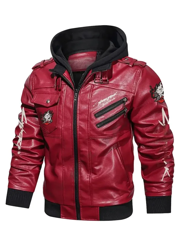 Cyberpunk-Samurai-Red-Hooded-Leather-Jacket-Front-View Cyberpunk-Samurai-Red-Hooded-Leather-Jacket-Front-View