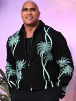 Dwayne Johnson Movie Moana 2 UK Premiere Amiri Palm Black Jacket