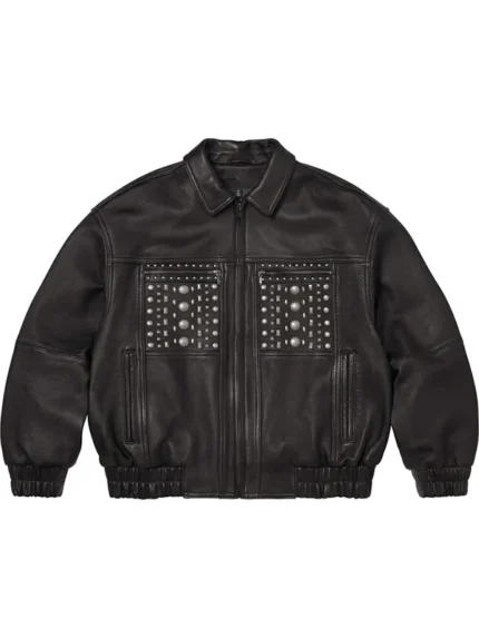 Genuine-Multi-Stud-Black-Leather-Biker-Jacket-