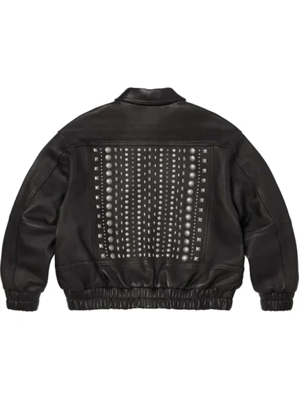 Genuine-Multi-Stud-Embellished-Black-Leather-Biker-Jacket-For-Men-And-Women