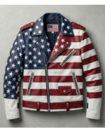 Independence Day 2026 American Flag Leather Jacket