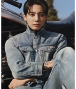 Jungkook-Calvin-Klein-Blue-Denim-Trucker-Jacket