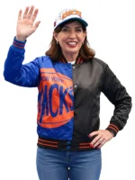 Kathy-Hochul-Knicks-Victory-Parade-Varsity-Jacket-Front-View
