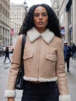 Next Gen NYC S2 Ava Dash Beige Shearling Leather Jacket