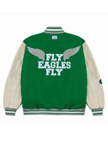 Recreated-Mens-Golf-Wang-x-NFL-Eagles-Kelly-Green-Philadelphia-Letterman-Full-Snap-Jacket