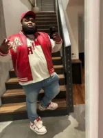 Rod Wave Avirex Red Wildcat Varsity Jacket