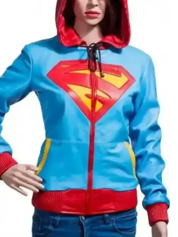 Supergirl-Leather-Hooded-Jacket-Front-View (1)