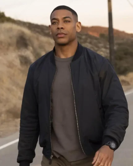 Aaron Pierre (John Stewart) Bomber Style Navy Blue Jacket