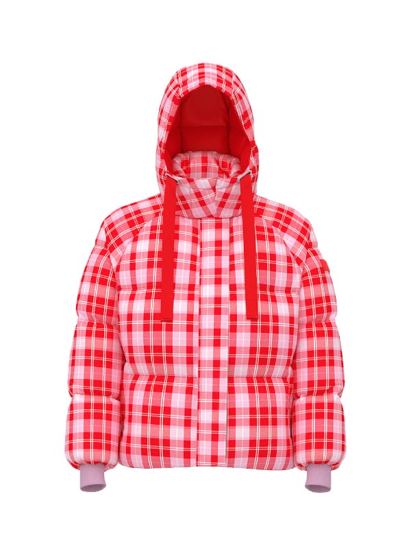 Amita-Rao-TV-Series-Adults-Season-2-Issa-Plaid-Cropped-Puffer-Hooded-Jacket-Pink