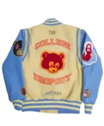 College-Dropout-We-Dont-Care-Cream-and-Blue-Varsity-Jacket-for-Men-and-Women-Back