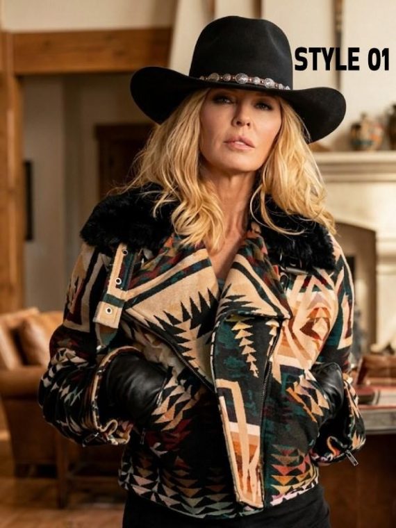 Dutton-Ranch-S01-Kelly-Reilly-Western-Print-Jacket-570x760 (1)
