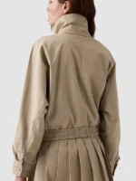 Full-Zip-Malbon-x-Gap-Twill-Bomber-Jacket-in-Khaki-Brown