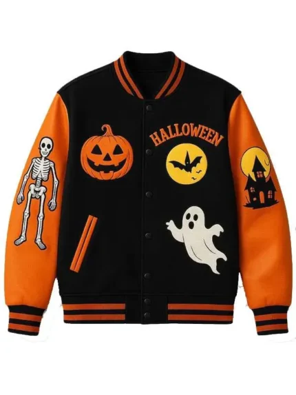 Halloween-Pumpkin-House-Skeleton-Varsity-Jacket