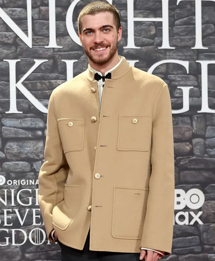 Lorenzo-Zurzolo-A-Knight-of-the-Seven-Kingdoms-Tv-Series-Event-Camel-Wool-Jacket-Front