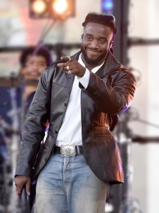 NBCs-Today-Shaboozey-Black-Leather-Jacket
