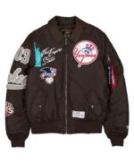 New-York-Yankees-New-Era-x-Alpha-Industries-Satin-Brown-MA-1-Flight-Jacket-front-view