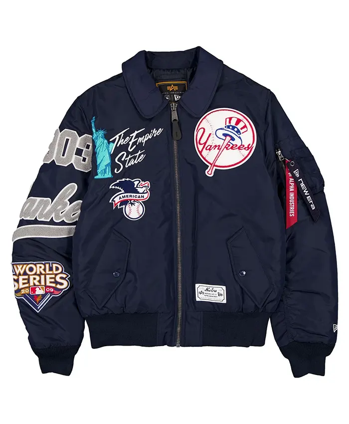 New-York-Yankees-New-Era-x-Alpha-Industries-Satin-Navy-MA-1-Flight-Jacket-front-view