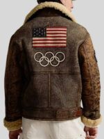 Opening-Ceremony-Red-Carpet-Milano-Cortina-2026-Winter-Olympics-Usher-Raymond-Team-USA-Shearling-Leather-Jacket-Brown