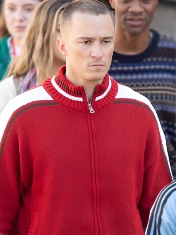 Outer-Banks-S5-Drew-Starkey-Red-Knitted-Jacket