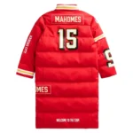 Patrick-Mahomes-KC-Kansas-City-Chiefs-Off-Season-Player-Red-Puffer-Coat
