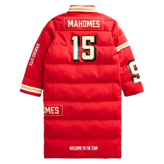 Patrick-Mahomes-KC-Kansas-City-Chiefs-Off-Season-Player-Red-Puffer-Coat