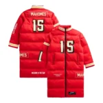 Patrick-Mahomes-Kansas-City-Chiefs-Off-Season-Player-Red-Puffer-Coat