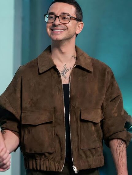 Project-Runway-S22-Christian-Siriano-Brown-Faux-Suede-Jacket