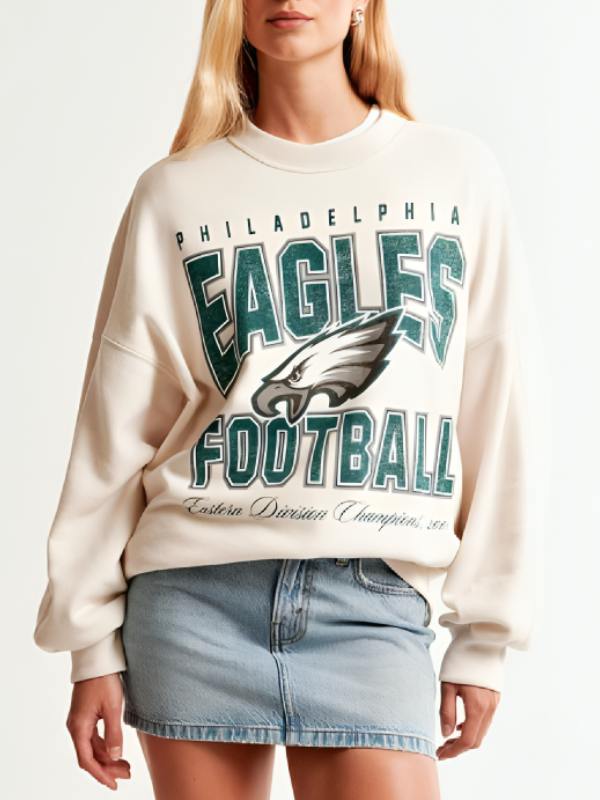 Project-Runway-S22-Philadelphia-Eagles-Graphic-White-Sweatshirt