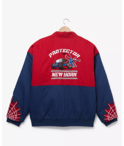Spider-Man-Polyester-Red-and-Blue-Racing-Jacket