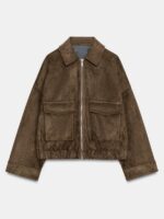 TV-Series-Project-Runway-Season-22-Christian-Siriano-Faux-Suede-Bomber-Jacket-Brown