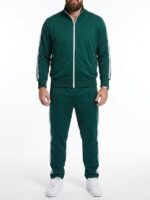 Travis-Kelce-New-Heights-2026-Green-Striped-Tracksuit