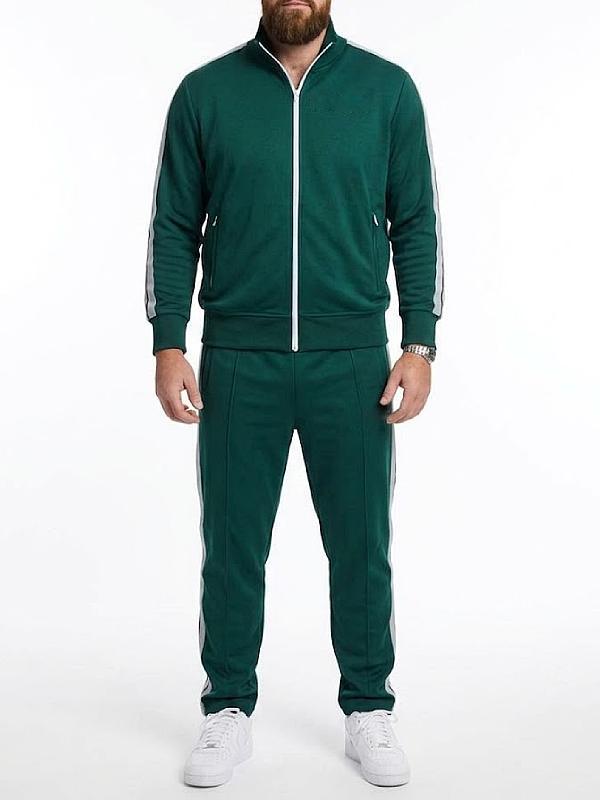 Travis-Kelce-New-Heights-2026-Green-Striped-Tracksuit